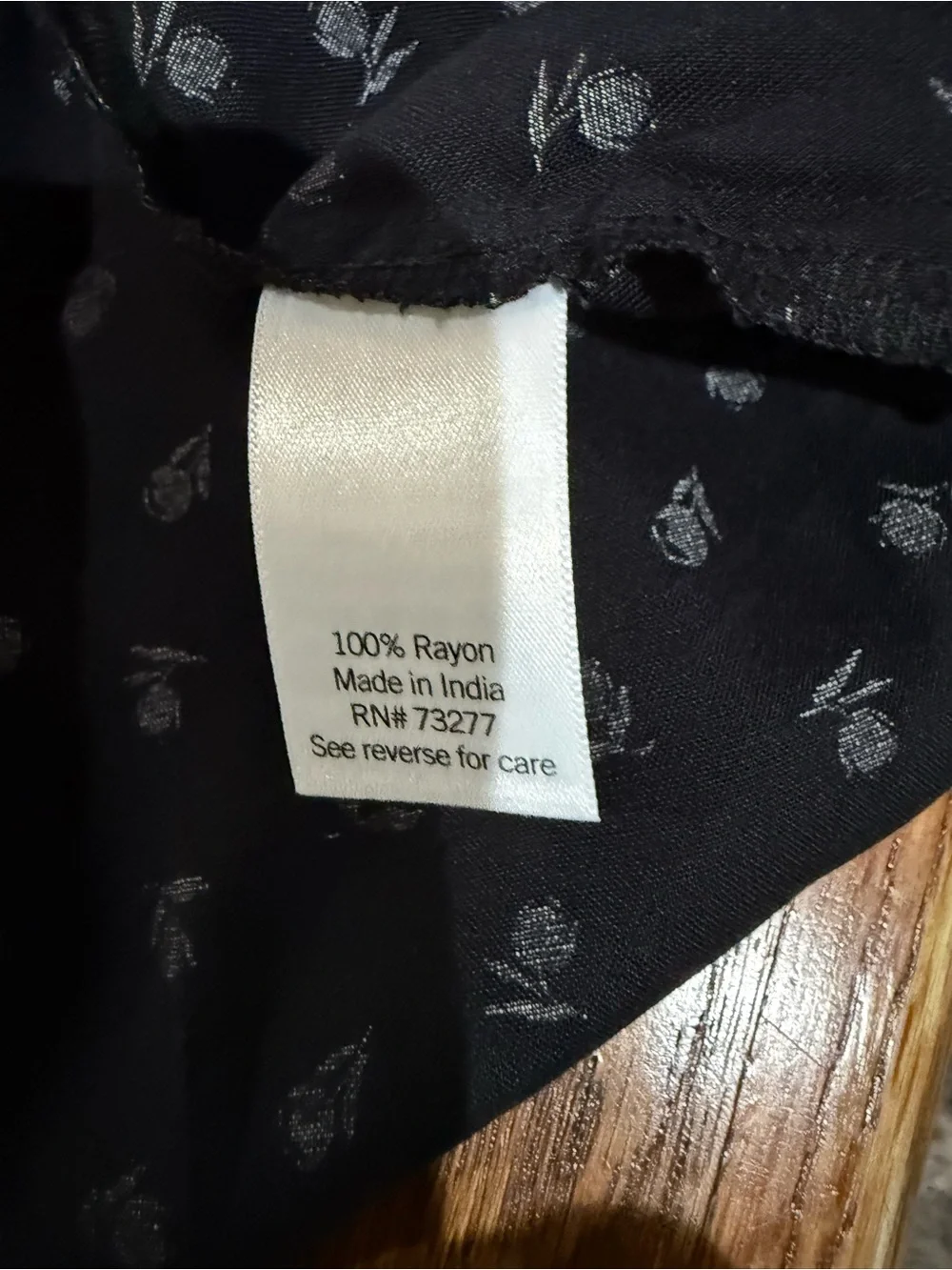 croft & barrow Black Dress with White Floral Print